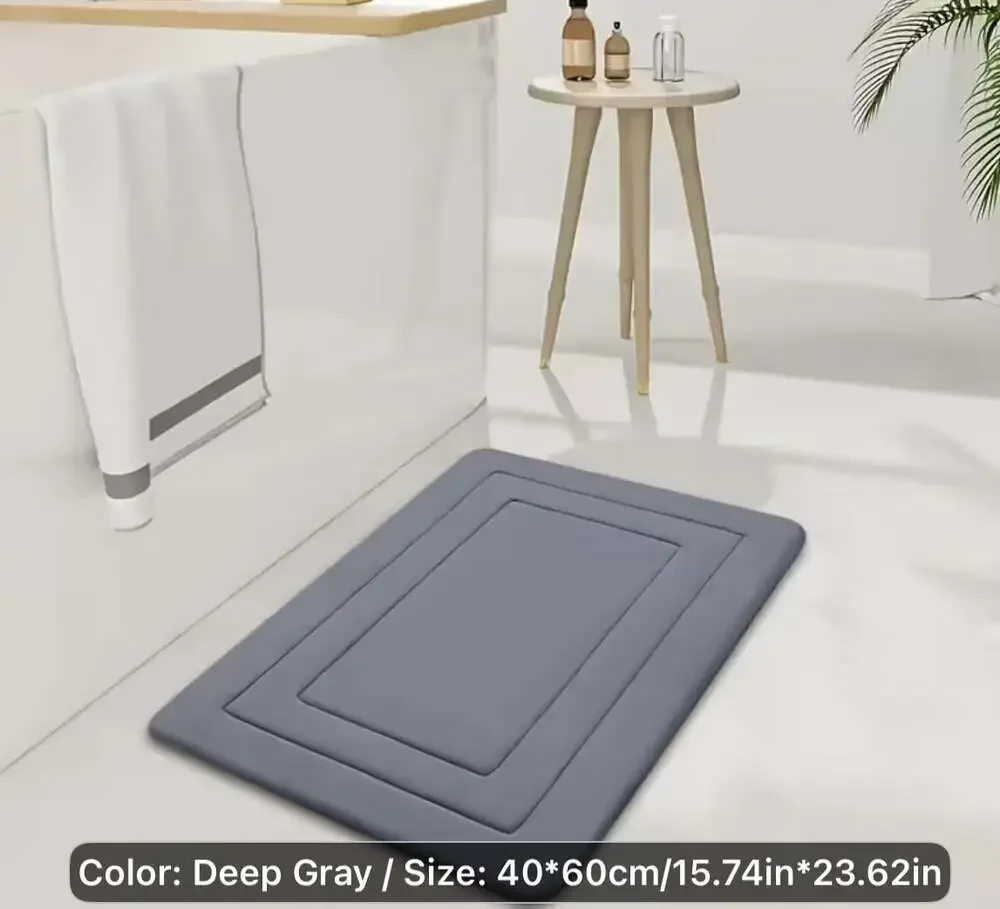 Memory Foam Bath Mat Deep Gray 40x60cm